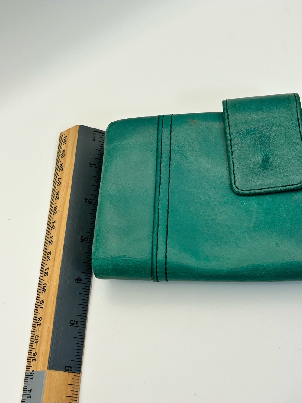 Vintage Fossil Ellis Green Leather Women's Clutch Wallet Multi-slots Zip Snap - Picture 10 of 12